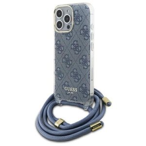 Guess GUHCP16XHC4SEB iPhone 16 Pro Max   6.9 niebieski/blue hardcase Crossbody Cord 4G Print