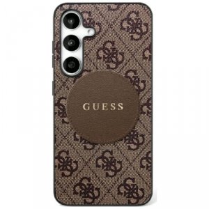 Etui Guess 4G Round Patch Classic Logo   MagSafe do Samsung Galaxy S25 brązowy
