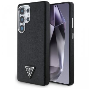 Etui Guess Grained Triangle Logo MagSafe do Samsung Galaxy S25 Ultra czarny