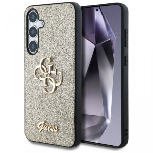 Etui Guess Fixed Glitter Big 4G Metal    Logo do Samsung Galaxy S25 złoty