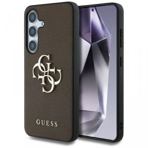 Etui Guess Grained Big 4G Logo Small     Classic Logo do Samsung Galaxy S25+ brązowy