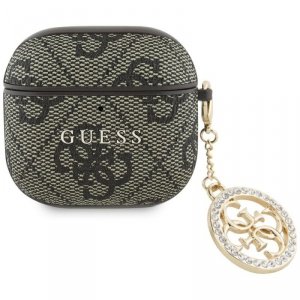 Etui Guess 4G Strass Charm do AirPods 4  brązowy