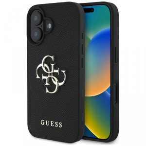 Etui Guess Grained Big 4G Logo Small     Classic Logo do iPhone 16 czarny