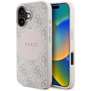 Etui Guess 4G Circle Classic Logo        MagSafe do iPhone 16 różowy