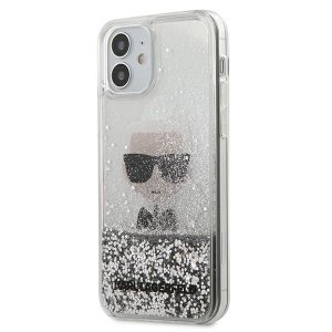 Karl Lagerfeld KLHCP12SGLIKSL iPhone 12 mini 5,4 srebrny/silver hardcase Ikonik Liquid Glitter