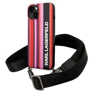 Karl Lagerfeld KLHCP14MSTSTP iPhone 14 Plus / 15 Plus 6,7 hardcase różowy/pink Color Stripes Strap