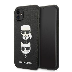 Karl Lagerfeld KLHCN61SAKICKCBK iPhone 11/ XR 6,1 czarny/black hardcase Saffiano Ikonik Karl&Choupette Head