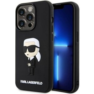 Karl Lagerfeld KLHCP14L3DRKINK iPhone 14 Pro 6.1 czarny/black hardcase Rubber Ikonik 3D