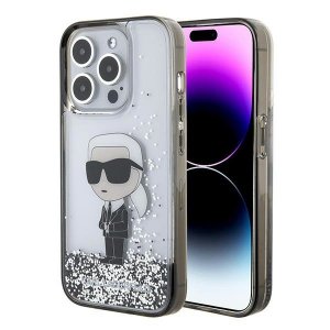 Karl Lagerfeld KLHCP15XLKKNSK iPhone 15 Pro Max 6.7 transparent hardcase Liquid Glitter Ikonik