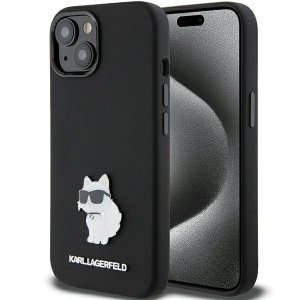 Karl Lagerfeld KLHCP15MSMHCNPK iPhone 15 Plus / 14 Plus 6.7 czarny/black Silicone Choupette Metal Pin