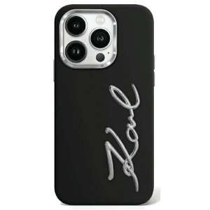 Karl Lagerfeld KLHCP15LSCMSMVK iPhone 15 Pro 6.1 czarny/black hardcase Silicone Metal Script Logo