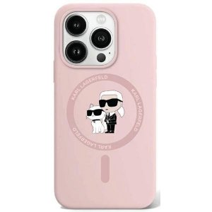 Karl Lagerfeld KLHMP15XSCMKCRHP iPhone 15 Pro Max 6.7 różowy/pink hardcase Silicone Karl & Choupette Ring MagSafe