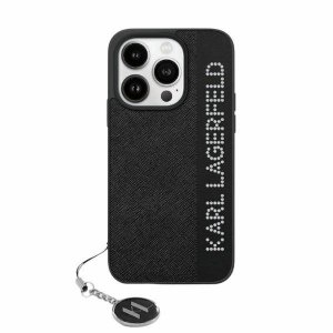 Karl Lagerfeld KLHCP15SPSAKDGCK iPhone 15 / 14 / 13 6.1 czarny/black hardcase Saffiano Rhinestones & Charm