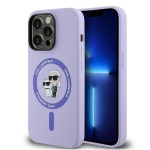 Karl Lagerfeld KLHMP14LSCMKCRHU iPhone 14 Pro 6.1 fioletowy/purple hardcase Silicone Karl&Choupette Heads Ring MagSafe