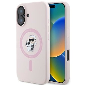 Karl Lagerfeld KLHMP16SSCMKCRHP iPhone16 6.1 różowy/pink hardcase Silicone Karl&Choupette MagSafe