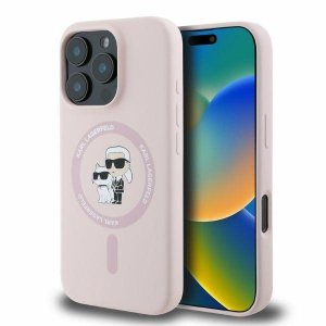 Karl Lagerfeld KLHMP16XSCMKCRHP iPhone 16 Pro Max 6.9 różowy/pink hardcase Silicone Karl&Choupette Ring MagSafe