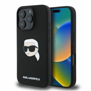 Karl Lagerfeld KLHMP16XSKHPPLK iPhone 16 Pro Max 6.9 czarny/black hardcase Silicone Karl Head Print MagSafe