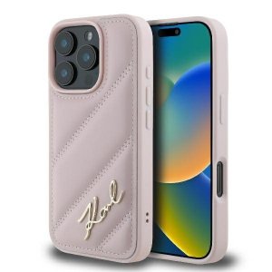 Karl Lagerfeld KLHCP16LPQDSMGP iPhone 16 Pro 6.3 różowy/pink hardcase Quilted Signature