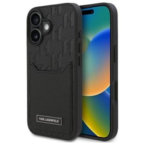 Karl Lagerfeld KLHCP16SPGKHPRPK iPhone16 6.1 czarny/black hardcase Cardslots Monogram