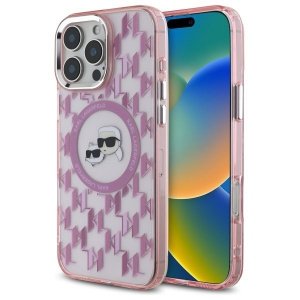 Karl Lagerfeld KLHMP16XHMCKMHP iPhone 16 Pro Max 6.9 różowy/pink IML Monogram Karl&Choupette Head MagSafe