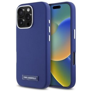Karl Lagerfeld KLHMP16LPGMSRPB iPhone 16 Pro 6.3 niebieski/blue hardcase FW Metal Plate MagSafe