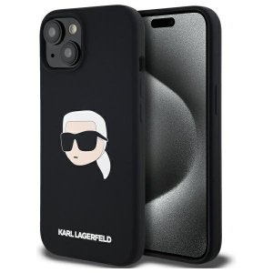 Karl Lagerfeld KLHMP15SSKHPPLK iPhone 15 6.1 czarny/black hardcase Silicone Karl Head Print MagSafe