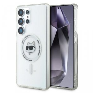Etui Karl Lagerfeld Button Choupette Head Printed Logo MagSafe do Samsung Galaxy S25 Ultra biały 
