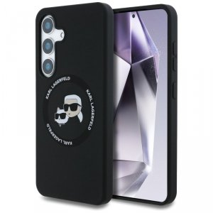 Etui Karl Lagerfeld Silicone Double Heads And Circle MagSafe do Samsung Galaxy S25+ czarny 