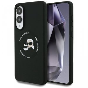 Etui Karl Lagerfeld Silicone Double      Heads And Circle MagSafe do Samsung Galaxy S25 Edge czarny