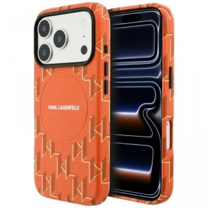 Etui Karl Lagerfeld Monogram logo        MagSafe do iPhone 17 Pro pomarańczowy