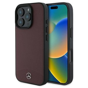 Mercedes MEHMP16X23RBARR iPhone16 Pro Max 6.9 czerwony/red hardcase Textured And Plain Leather MagSafe