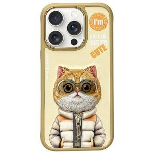 Nimmy etui iPhone 16 Pro Max 6.9 khaki  Cool&Cute 2.0 Cat