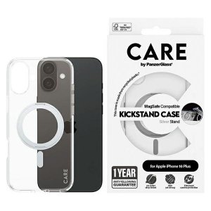 Etui CARE by PanzerGlass Feature         Kickstand Case iPhone 16 Plus 6.7 srebrny/silver MagSafe 1327