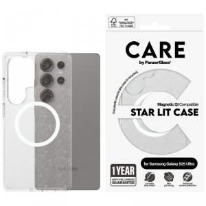 Etui CARE by PanzerGlass Flagship Urban  Combat StarLight White QI do Samsung Galaxy S25 Ultra przezroczysty
