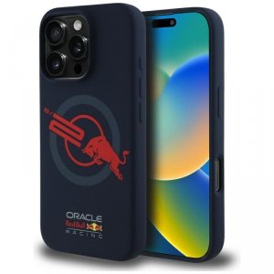 Etui Red Bull HC Silicone ORBR20 Logo    Red Lining do iPhone 16 Pro MagSafe granatowy