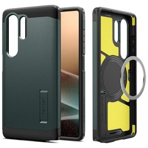 Etui Spigen Tough Armor MagSafe do       Samsung Galaxy S25 Ultra zielony