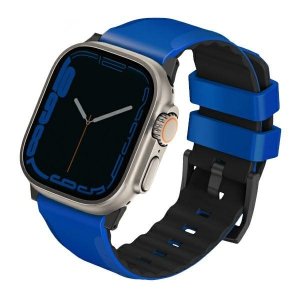 UNIQ pasek Linus Apple Watch Series 1/2/3/4/5/6/7/8/9/SE/SE2/Ultra/Ultra 2 42/44/45/49mm Airosoft Silicone niebieski/racing blue