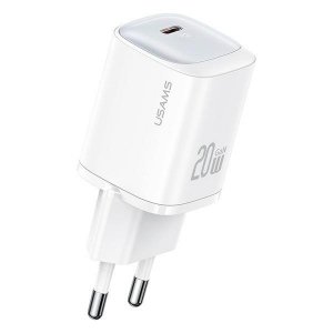 USAMS Ład. siec. CC248 20W GaN USB-CFast Charging HC Series biały/white CC248TC02