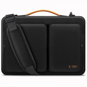 Pancerna Torba Tech-Protect Defender do Laptopa 13 14 cali Wodoodporna (MacBook NEO, Pro, Air 13) Black/Orange 