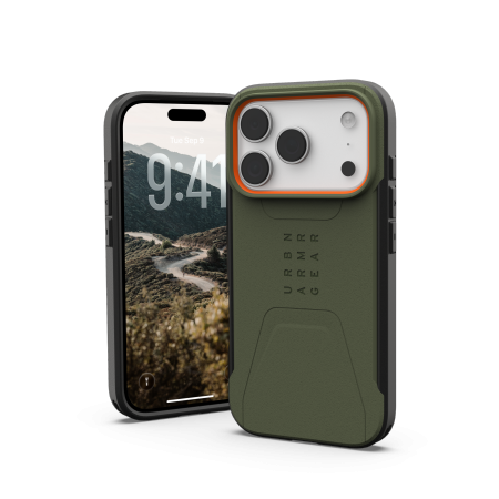 UAG Civilian MagSafe - etui do iPhone 17 Pro kompatybilne z MagSafe (olive/orange)