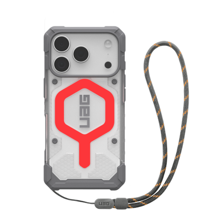 UAG Pathfinder Clear MagSafe Bundle - etui do iPhone 17 Pro kompatybilne z MagSafe oraz smycz na nadgarstek (active lava)