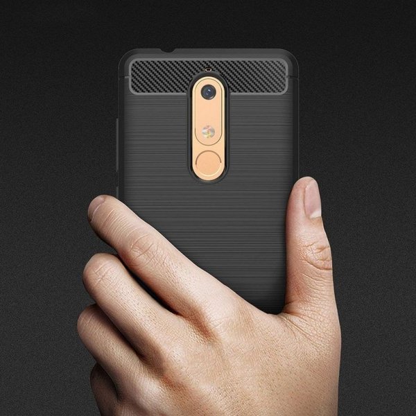 Carbon Case elastyczne etui pokrowiec Nokia 5.1 czarny