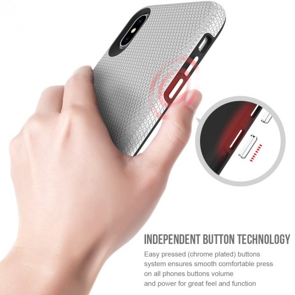 X-GUARD DUAL LAYER RUGGED CASE Pancerne etui iPhone XS MAX (srebrny)