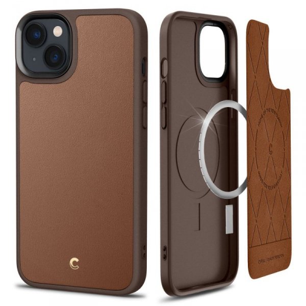 ETUI SPIGEN  CYRILL KAJUK MAG MAGSAFE IPHONE 14 PLUS / 15 PLUS SADDLE BROWN