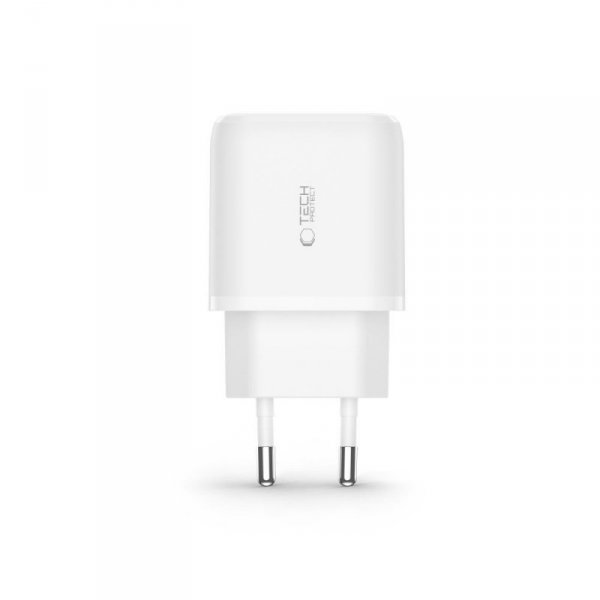 TECH-PROTECT C20W 2-PORT ŁADOWARKA SIECIOWA  PD20W/QC3.0 WHITE