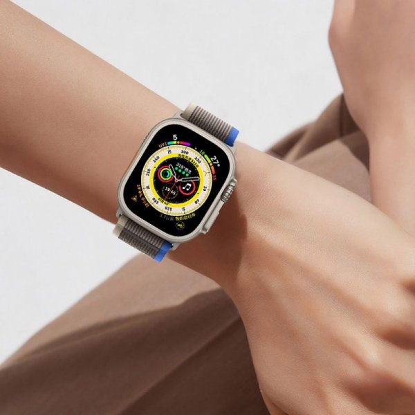 TECH-PROTECT NYLON APPLE WATCH 4 / 5 / 6 / 7 / 8 / 9 / SE / ULTRA 1 / 2  (42 / 44 / 45 / 49 MM) BLACK/ORANGE