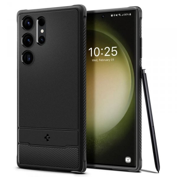 ETUI SPIGEN  RUGGED ARMOR GALAXY S23 ULTRA MATTE BLACK