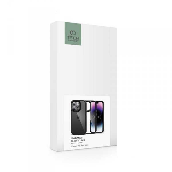 ETUI PLECKI CASE NAKŁADKA TECH-PROTECT  MAGMAT IPHONE 15 PRO MAX BLACK/CLEAR