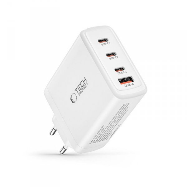 TECH-PROTECT NC100W-GAN 4-PORT ŁADOWARKA SIECIOWA  PD100W/QC3.0 WHITE