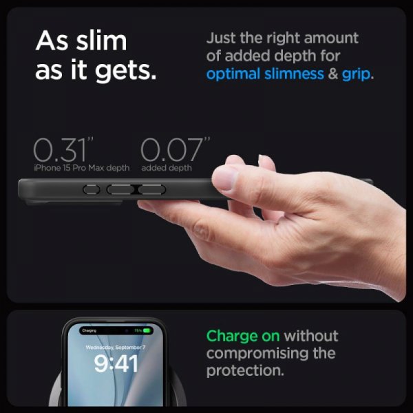 ETUI SPIGEN  ULTRA HYBRID MAG MAGSAFE IPHONE 15 PRO MAX FROST BLACK